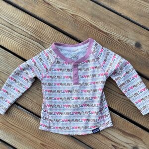 Patagonia Kids Long Sleeve Shirt - Pink and White